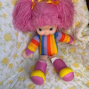 Hallmark Colorful Striped Doll with Pink Hair
